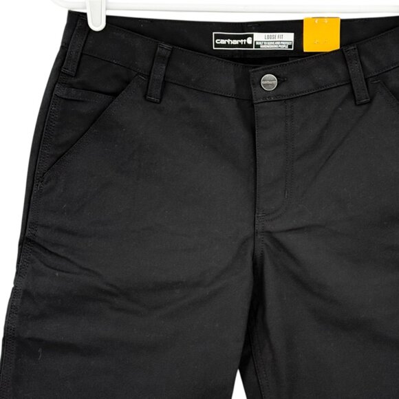 Carhartt Women's Rugged Flex Black Canvas Work Shorts Size 8 NWT 10" Inseam - Picture 3 of 12